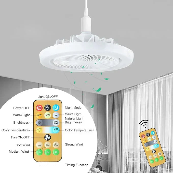 Remote, LED Dimmable Mini Ceiling Fans